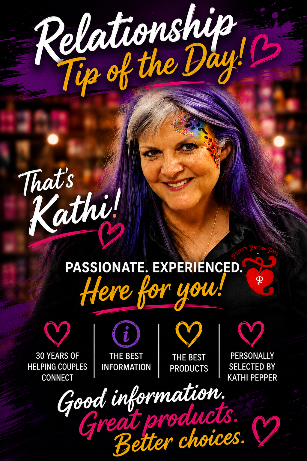 That's Kathi — passionate, experienced, here for you. Relationship Tip of the Day.